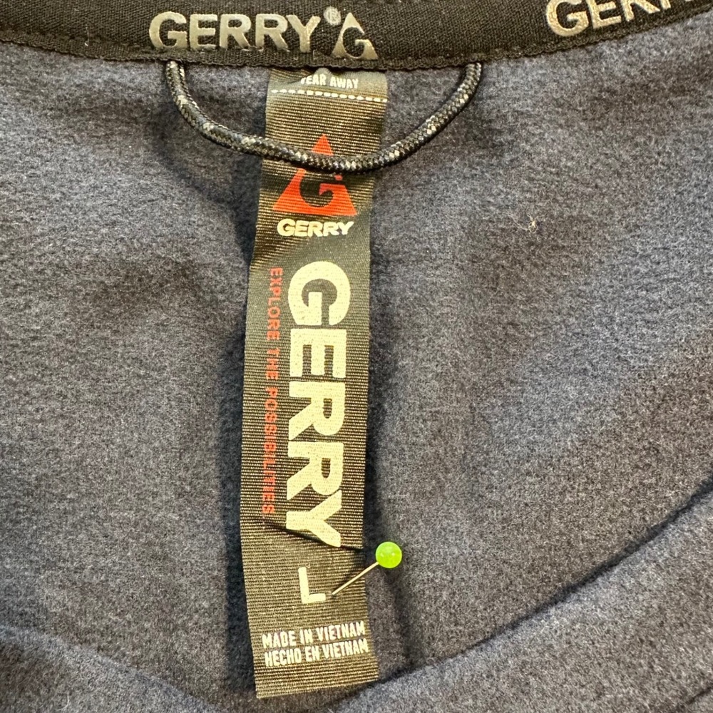 Gerry Men's Large Blue Textured Performance Crewneck Sweatshirt Pullover - Picture 8 of 11